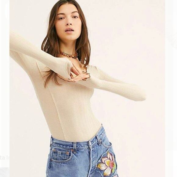 Free People Intimately Nikita Long Sleeve Bodysuit size XS NWT - Picture 9 of 10